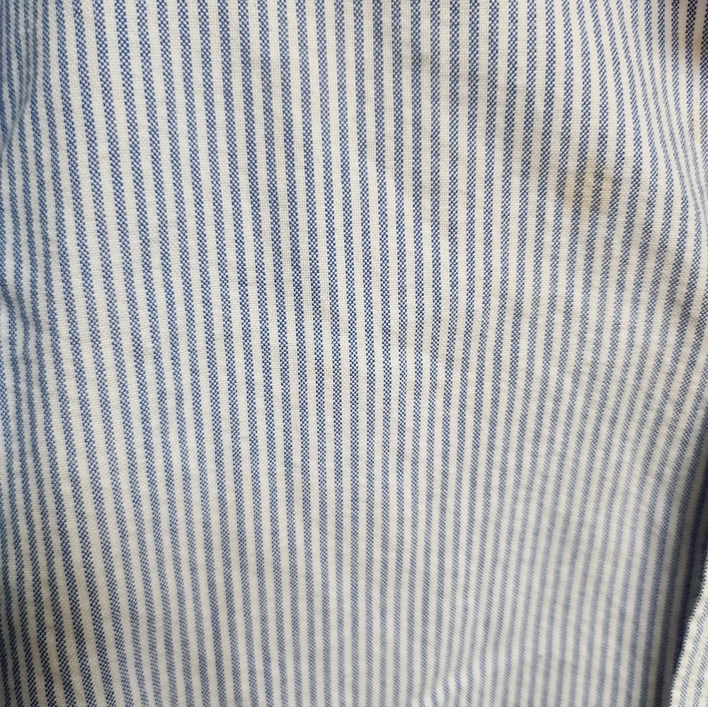 ZARA Men’s Blue & White Striped Button-Down Shirt – Size L - Picture 2 of 3
